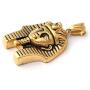 GUNGNEER Mens Stainless Steel Egyptian Pharaoh Pendant Punk Biker Vintage Goldtone Necklace Protection Strength Jewelry
