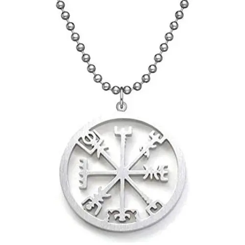 jewelry world Stainless Steel Viking Icelandic Vegvisir Helmet Horror in Runic Circle Pendant Necklace Magical Staves Compass Rune Amulet Necklace jewelry world Stainless Steel Viking Icelandic Vegvisir Helmet Horror in Runic Circle Pendant Necklace Magical Staves Compass Rune Amulet Necklace