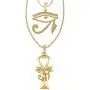 GWOOD Eye on Ankh with Eye of Horus Set Gold Color Pendants with 24 and 30 Inch Box Necklaces GWOOD Eye on Ankh with Eye of Horus Set Gold Color Pendants with 24 and 30 Inch Box Necklaces