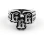 Gungneer Satan 666 Ring for Men Stainless Steel Spiritual Strength Angel Devil Number Satanic Jewelry Accessory