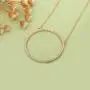 Ouran Long Necklace for Women, Circle Pendant Necklace for Girls Rose Gold and Silver Necklace with CZ Crystal Ouran Long Necklace for Women, Circle Pendant Necklace for Girls Rose Gold and Silver Necklace with CZ Crystal