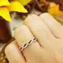 Dazzlingrock Collection 10K Round Gemstone & Diamond Ladies Swirl Anniversary Wedding Band, White Gold