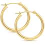 14k Gold Hoop Earrings, (0.6'' Diameter)