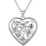 U7 Tree of Life Necklace, Customize Birthstone Jewelry for Women Men,Custom Name Family Branch Tree Pendant in Heart or Round Shape, Personalized 1-5 Names Necklace with Birth Stones,18'', Gift Packed