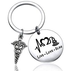 ENSIANTH Sonographer Gift Live Love Scan Keychain Ultrasound Tech Jewelry Radiologist Gift