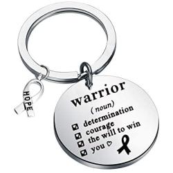 WSNANG Cancer Survivor Gift Warrior Determination Courage The Will to Win Keychain Cancer Fighter Gift Cancer Awareness Gift Survivor Inspirational Hope Gifts