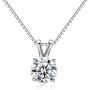 Arain 18K White Gold Plated Cubic Zirconia Necklace for Women-2 Carat CZ Solitaire Pendant Necklace