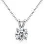 Arain 18K White Gold Plated Cubic Zirconia Necklace for Women-2 Carat CZ Solitaire Pendant Necklace Arain 18K White Gold Plated Cubic Zirconia Necklace for Women-2 Carat CZ Solitaire Pendant Necklace