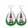 6 Pairs Gnome Faux Leather Dangle Earrings Set Green Teardrop Lightweight Drop Earrings for Women Girls St Patricks Day Party Jewelry Gift
