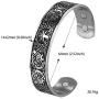 fishhook Viking Nordic Tree of Life Raven Talisman Stainless Steel Magnetic Therapy Cuff Bangle Bracelet for Women Men