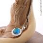 MOJO JEWELRY Handmade Made Mood Stone Mood Pendant Sterling Silver Plated Mood Necklace with Stainless Steel Chain 16''+2''