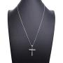 Mens S925 Sterling Silver Cross Pendant Necklace 24 Inches Silver Chain