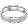 Unisex Comfort Fit Sterling Silver 5mm Sandblasted Finish Ring Patterned Wedding Band