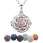 INFUSEU Lava Stone Diffuser Necklaces for Women Essential Oil Aromatherapy Jewelry Gift Set, 7 PCS Lava Rocks, 24'' Chain INFUSEU Lava Stone Diffuser Necklaces for Women Essential Oil Aromatherapy Jewelry Gift Set, 7 PCS Lava Rocks, 24'' Chain