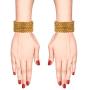 Efulgenz Indian Style Bollywood Antique Traditional 14 K Gold Plated Wedding Bridal Bracelet Bangle Set Jewelry (12 Pc)