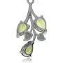 Silvershake 5.52ct. Natural Peridot 925 Sterling Silver Leaf Dangle Hook Earrings Silvershake 5.52ct. Natural Peridot 925 Sterling Silver Leaf Dangle Hook Earrings