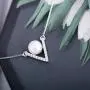 MOLAH V Shape 6.5-7mm Cultured Freshwater Pearl 925 Silver Rhodium Plated Simulated Diamond CZ Chevron Necklace