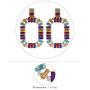 Colorful Rhinestone Square Hoop Earrings Hollow Circle Crystal Earrings Dangle for Women Girls Jewelry Gifts(01)