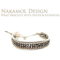 Nakamol Design-Wrap Bracelet with Silver & Gunmetal