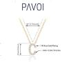 PAVOI 14K Yellow Gold Plated Cubic Zirconia Initial Necklace | Letter Necklaces for Women