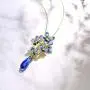 Santuzza Blue Flower Gold Plating Pendant Genuine 925 Sterling Silver Gorgeous Dangle Glass Handmade Enamel Dangle Jewelry For Women Santuzza Blue Flower Gold Plating Pendant Genuine 925 Sterling Silver Gorgeous Dangle Glass Handmade Enamel Dangle Jewelry For Women