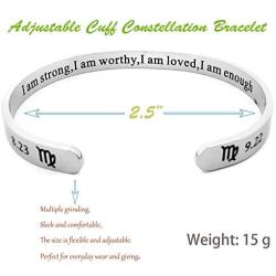 RENYILIN Creative Cuff Bracelet, Zodiac Bracelet, Inspirational Stainless Steel Bracelet for Men and Women