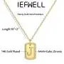 IEFWELL Gold Initial Necklaces for Women, 14K Gold Plated Square Cubic Zirconia Letter Necklaces Alphabet A to Z 26 Initial Necklaces for Girls Gold Jewelry for Women Teen Girls