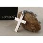 HZMAN Mens Stainless Steel Jesus Christ Crucifix Cross Lords Prayer Pendant Necklace