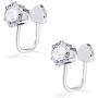 SCERRING Pair of Clear CZ Stainless Steel Ear Cuff Helix Cartilage Clip on Wrap Earrings Non Piercing Fake Nose Lip Tragus Jewelry for Women Girls Adjustable