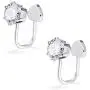 SCERRING Pair of Clear CZ Stainless Steel Ear Cuff Helix Cartilage Clip on Wrap Earrings Non Piercing Fake Nose Lip Tragus Jewelry for Women Girls Adjustable