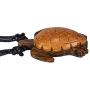 BlueRica Hand Carved Wood Sea Turtle Pendant on Adjustable Black Rope Cord Necklace