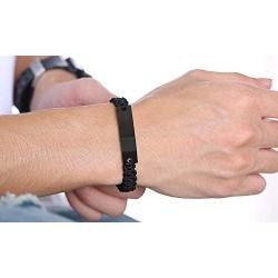XUANPAI Personalized Handmade Braided Rope ID Plate Couples Bracelets for Women Men Friendship …