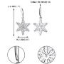 EVER FAITH 925 Sterling Silver Clear CZ Ear Accessories Jewelry Winter Snowflake Leverback Earrings for Women