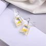 ONEYIM Funny Goldfish Earrings,Water Bag Shape Dangle Hook Earrings Charm Jewelry Gift Earrings for Women Girls-2 Pairs(One Red& One Yellow)