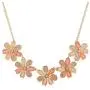 Lux Accessories Peach Caviar Glitter Flower Statement Necklace Earring Set Lux Accessories Peach Caviar Glitter Flower Statement Necklace Earring Set