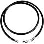 andrii volodko 3 mm Black Rubber Chain Necklace 18/20/22 in with Sterling Silver Secure Lobster Lock Clasp