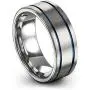 Chroma Color Collection Tungsten Carbide Wedding Band Ring 8mm for Men Women Green Red Blue Purple Black Copper Fuchsia Teal Double Line Flat Cut Brushed Polished Chroma Color Collection Tungsten Carbide Wedding Band Ring 8mm for Men Women Green Red Blue Purple Black Copper Fuchsia Teal Double Line Flat Cut Brushed Polished