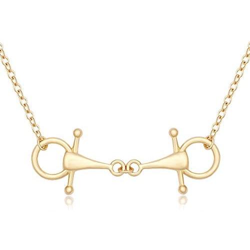 MANZHEN Snaffle Bit Necklace for Horse Lover Equestrian Jewelry