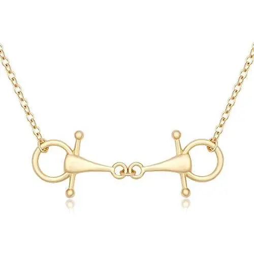 MANZHEN Snaffle Bit Necklace for Horse Lover Equestrian Jewelry MANZHEN Snaffle Bit Necklace for Horse Lover Equestrian Jewelry