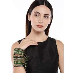 Aheli Wedding Party Designer Velvet Faux Stone Studded Bridal Bangle Set Chuda with Hangings Indian Traditional Ethnic Fashion Jewelry for Women