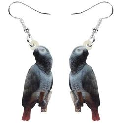 NEWEI Acrylic Novelty African Grey Parrots Bird Earrings Dangle Drop For Women Girl Wild Animal Jewelry Charm Gifts