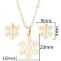 RUIZHEN Stainless Steel Snowflake Winter Flower Necklace Stud Earrings Jewelry Set Xmas Jewelry
