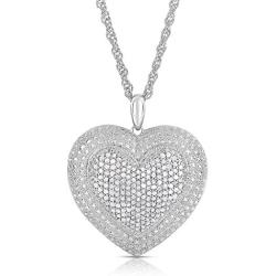 NATALIA DRAKE 2 Cttw Pave Diamond Necklace for Women (Color J / Clarity I3)