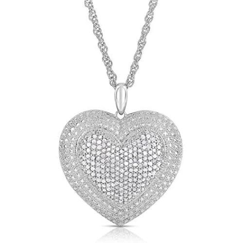 NATALIA DRAKE 2 Cttw Pave Diamond Necklace for Women (Color J / Clarity I3)
