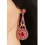 Touchstone Indian Bollywood paisley Rhinestone designer bridal jewelry earrings for women in antique gold tone