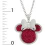 Disney Mickey Mouse or Minnie Mouse Silver Plated Glitter Pendant Necklace
