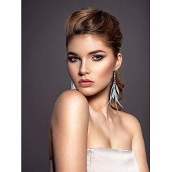IDB Delicate Filigree Dangle Triple Feather Drop Hook Earrings - Available in Silver and Gold Tones