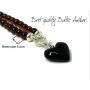 Amberito Baltic Amber Bracelet for Women Adjustable Size 6.7 to 7.5 inches Amber Charm Heart, Rose, Angel, Tulip, Star, Wing Pendant with Cherry Beads