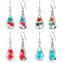 4 Pairs Handmade Epoxy Resin Dried Flower Dangle Drop Earrings Light Teardrop Earrings for Girls Women Christmas Valentines Day, 4 Styles 4 Pairs Handmade Epoxy Resin Dried Flower Dangle Drop Earrings Light Teardrop Earrings for Girls Women Christmas Valentines Day, 4 Styles