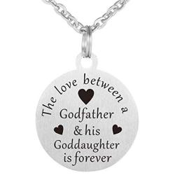 WPFdesign Godfather and Goddaughter Dog Tag Necklace Jewelry Keychain Pendant